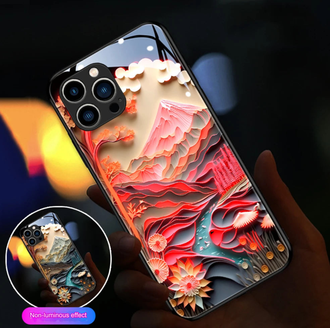 BowLift | Fuji Mountain Sound-Activated LED Glass iPhone Case