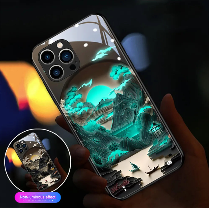 BowLift | Fuji Mountain Sound-Activated LED Glass iPhone Case