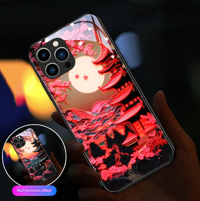 BowLift | Fuji Mountain Sound-Activated LED Glass iPhone Case
