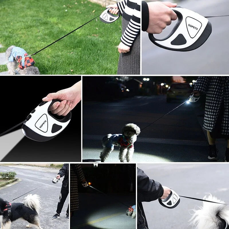 Retractable Dog Leash with LED Light - SafePaw Bowlift