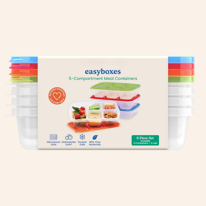 BowLift | Reusable 5-compartment Food Storage Containers – 8-piece Set