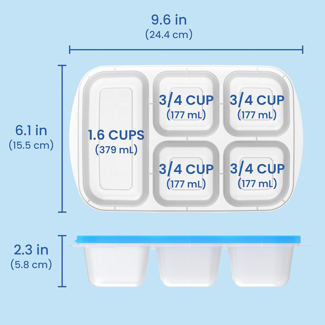 BowLift | Reusable 5-compartment Food Storage Containers – 8-piece Set