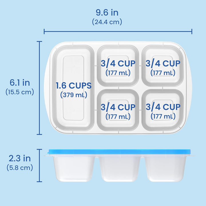BowLift | Reusable 5-compartment Food Storage Containers – 8-piece Set