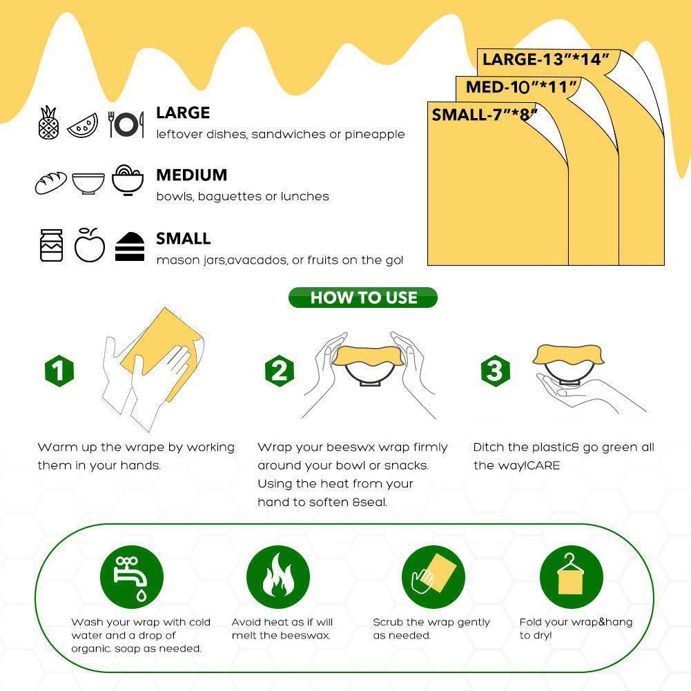 BowLift | Reusable Beeswax Food Wrap (3 pcs)