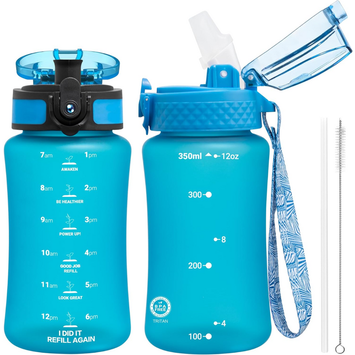 BowLift | Reusable Tritan plastic water bottle with straw & chug lids