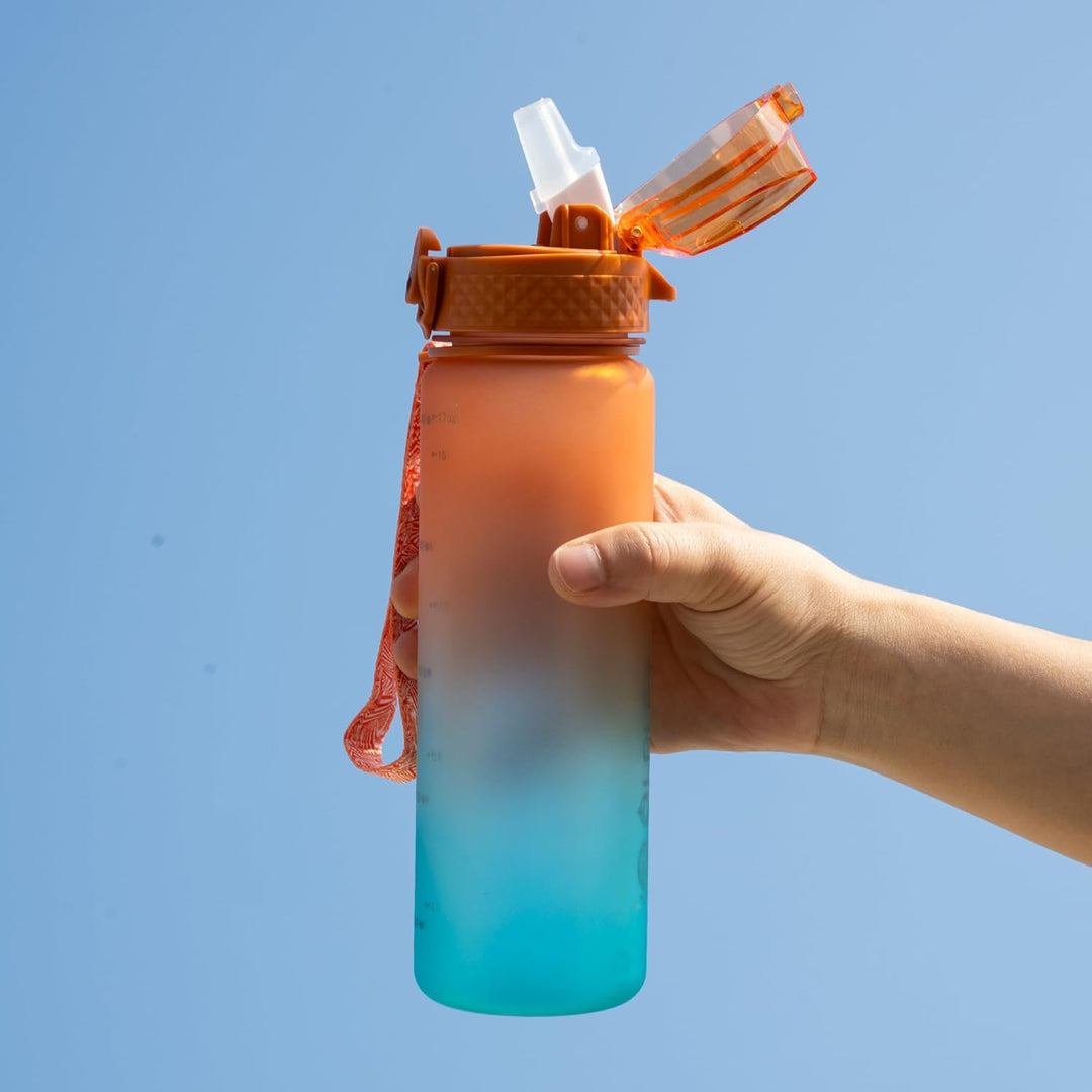 BowLift | Reusable Tritan plastic water bottle with straw & chug lids