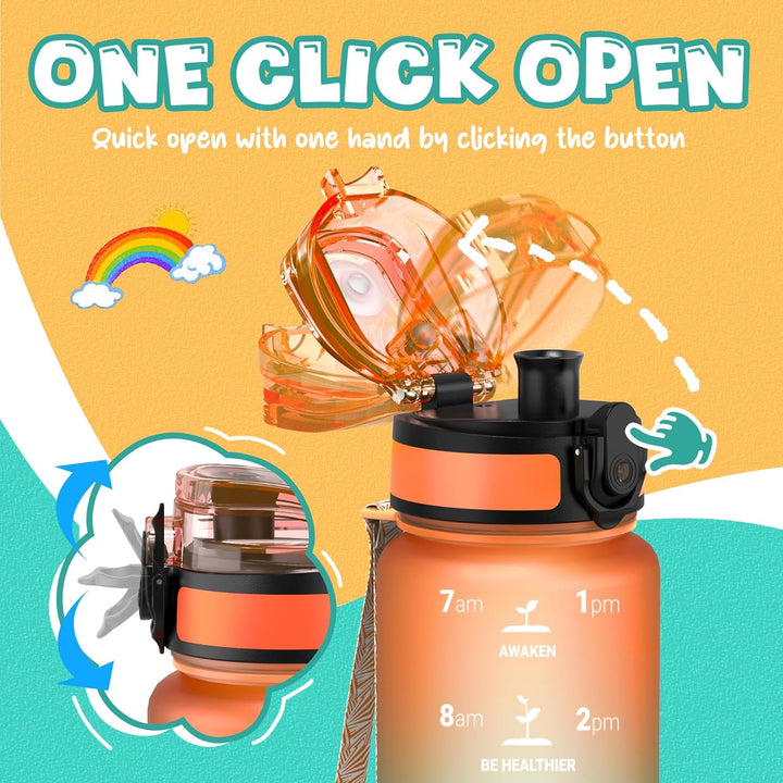 BowLift | Reusable Tritan plastic water bottle with straw & chug lids