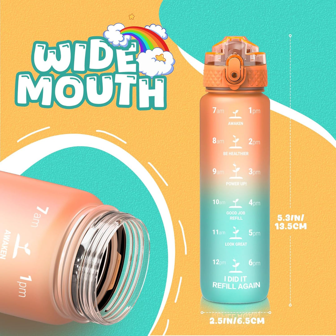 BowLift | Reusable Tritan plastic water bottle with straw & chug lids