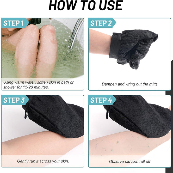 Exfoliating & Dead Skin Remover Mitt Glove Bowlift