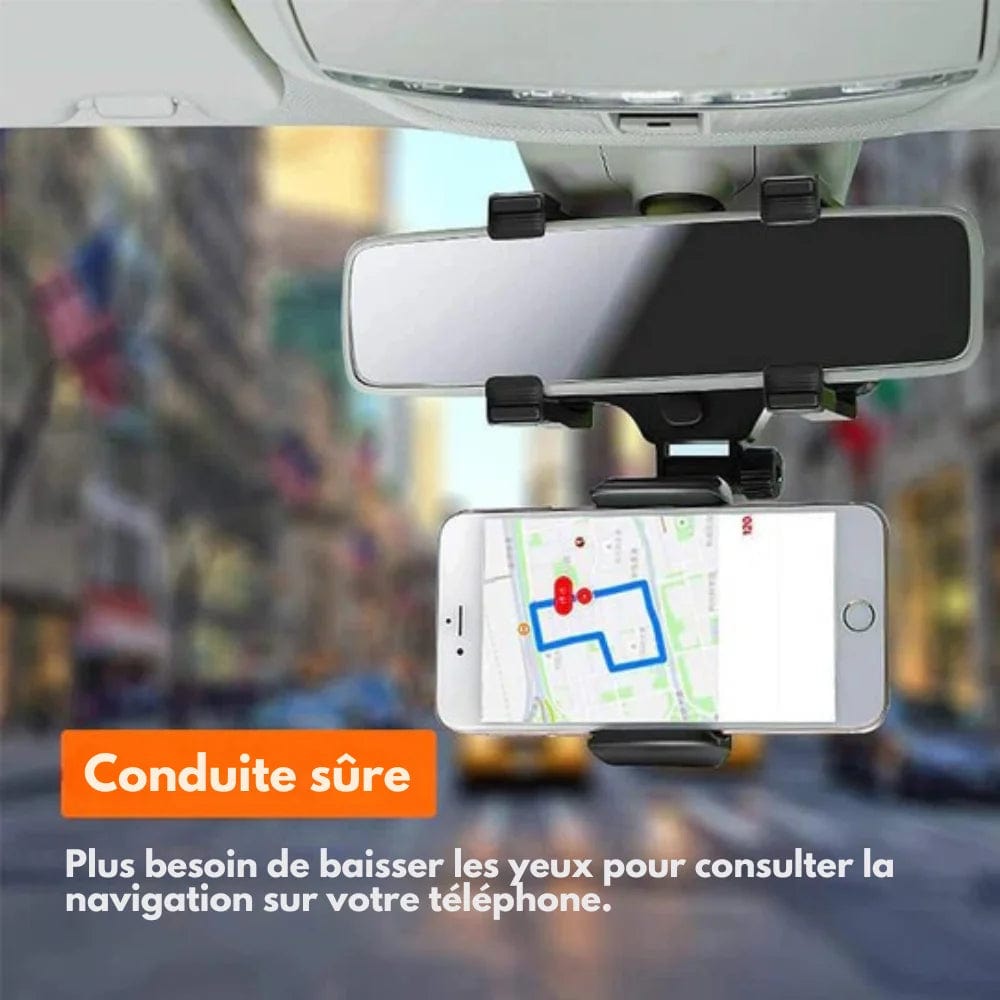 BowLift | Roadview – Rearview Mirror Phone Mount with 360° Rotation & Telescopic Arm