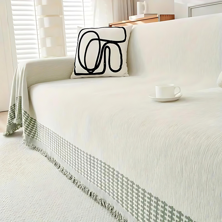 BowLift | Rustic Cotton Tassel Sofa Cover