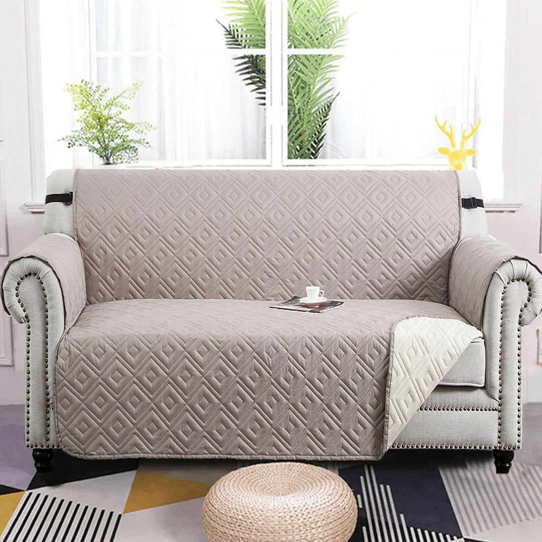 Quilted Sofa Cover Pet Protector Throw Waterproof Sofa Slip Covers 1/2/3 Settee Bowlift