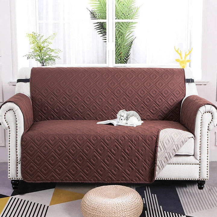 Quilted Sofa Cover Pet Protector Throw Waterproof Sofa Slip Covers 1/2/3 Settee Bowlift