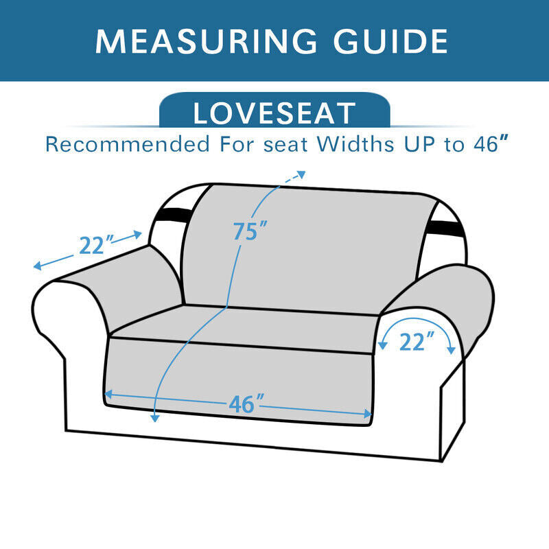 Quilted Sofa Cover Pet Protector Throw Waterproof Sofa Slip Covers 1/2/3 Settee Bowlift