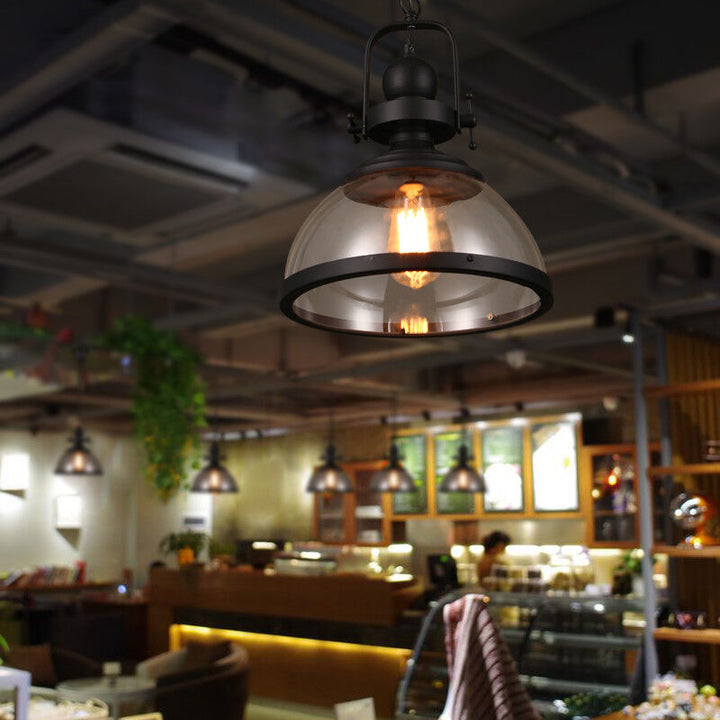 BowLift | Antique Glass Iron Retro Industrial Chandelier Pendant Ceiling Lights