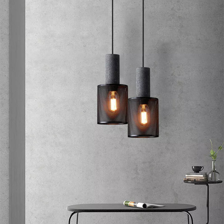 BowLift | Betono_B | Industrial LED pendant light – Concrete & Iron