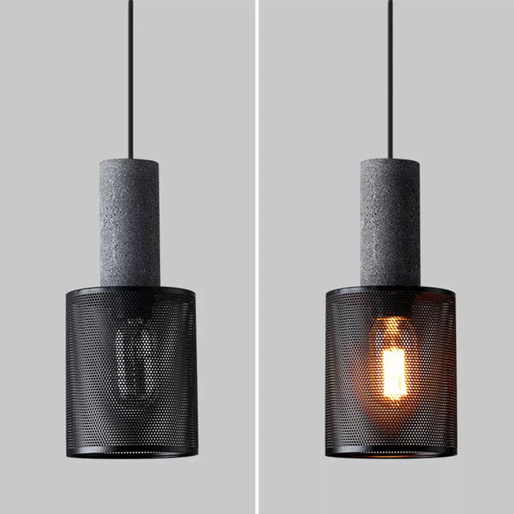 BowLift | Betono_B | Industrial LED pendant light – Concrete & Iron