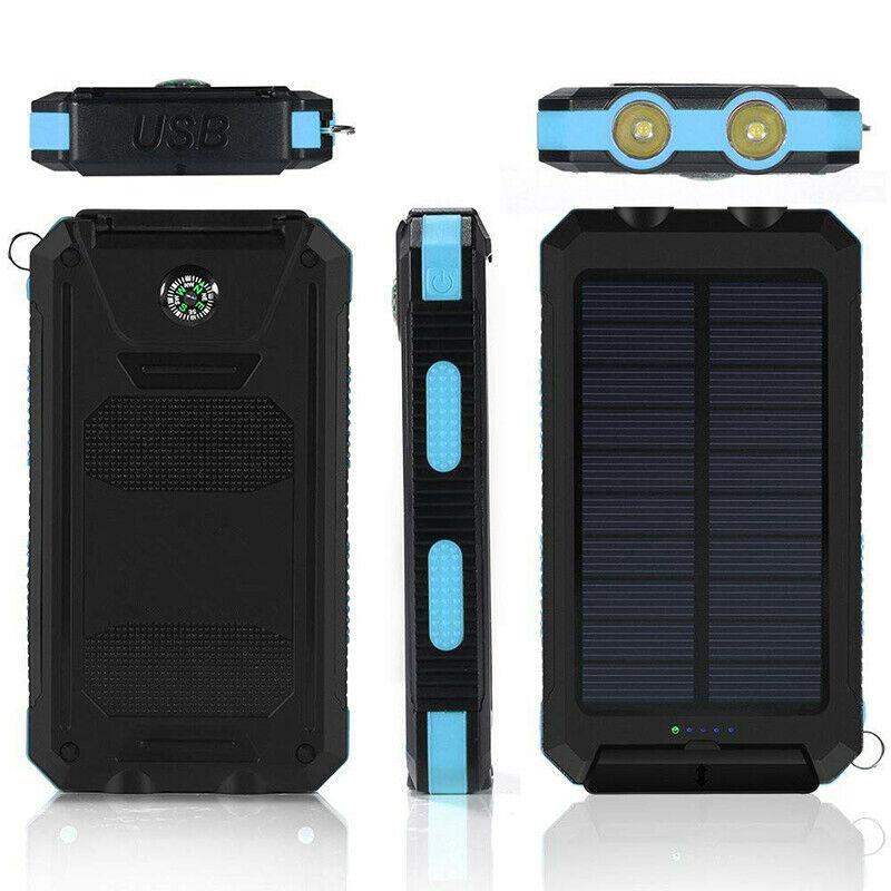 BowLift | 20,000mAh Waterproof Solar Power Bank with Dual USB Ports and LED Flashlight - Best Portable Charger for Outdoor Use