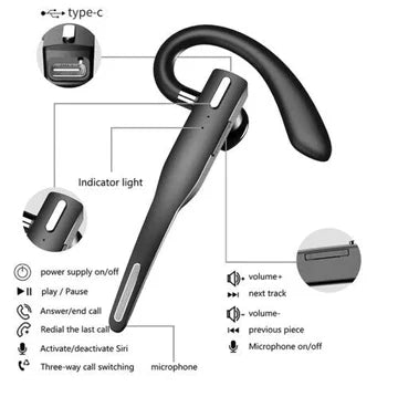 BowLift | Trucker Dual Mic Wireless Bluetooth 5.1 Noise Cancelling Headset/Earpiece