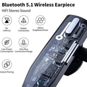 BowLift | Trucker Dual Mic Wireless Bluetooth 5.1 Noise Cancelling Headset/Earpiece