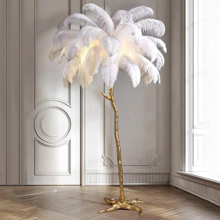 BowLift | LuxeOstral - Nordic Ostrich Feather Floor Lamp
