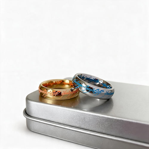 Light ring with Elbenschrift – Gold or Silver, glow in the dark