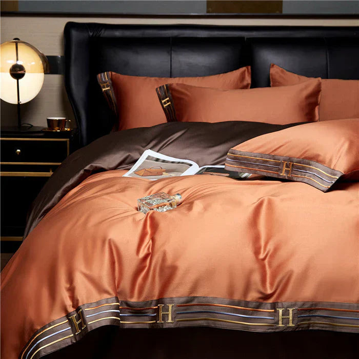 BowLift | Satin Cotton Embroidered Bedding Set - Luxora