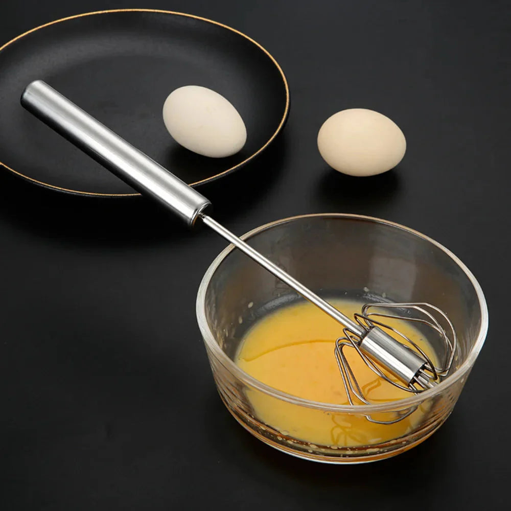 Semi-automatic Egg Beater Stainless Steel Whisk Press Type Egg Beater | Bowlift