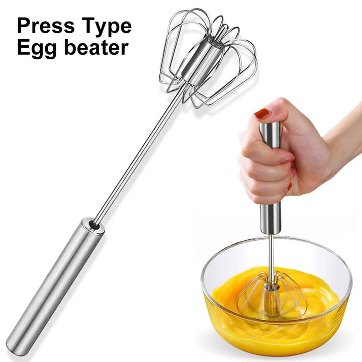Semi-automatic Egg Beater Stainless Steel Whisk Press Type Egg Beater | Bowlift