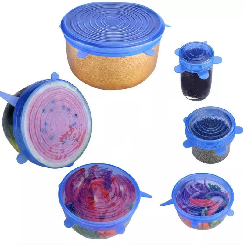 BowLift | Set of 6 Stretchable Silicone Lid Covers - StretchLid