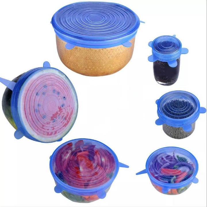 BowLift | Set of 6 Stretchable Silicone Lid Covers - StretchLid