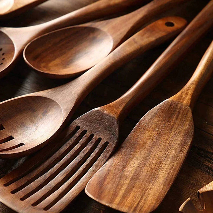 BowLift | Ecochef – Set of Teak Kitchen Utensils