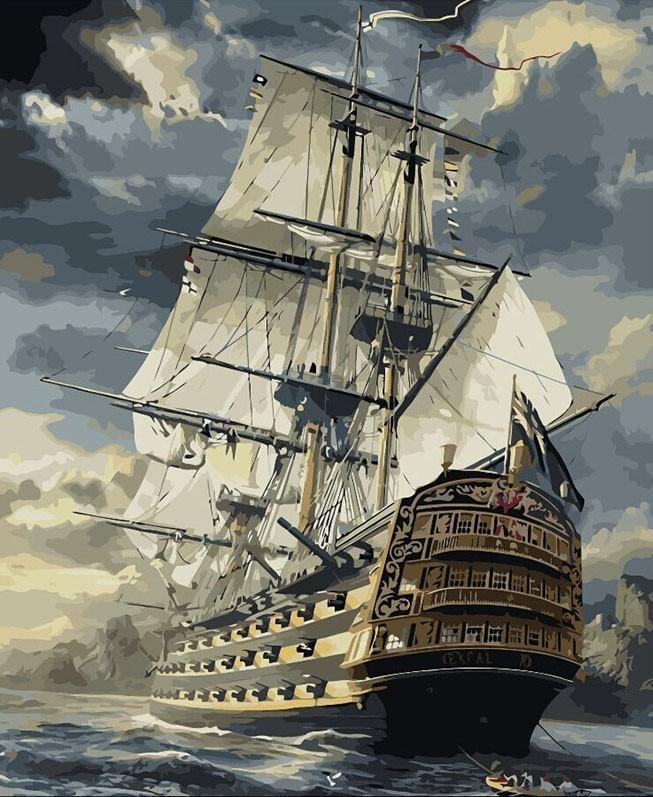 Ship at Sea - Van-Go Paint-By-Number Kit | Bowlift