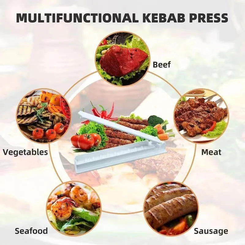 Single Row Kebab Maker BBQ Meat Skewer Reusable Barbecue Maker | Bowlift