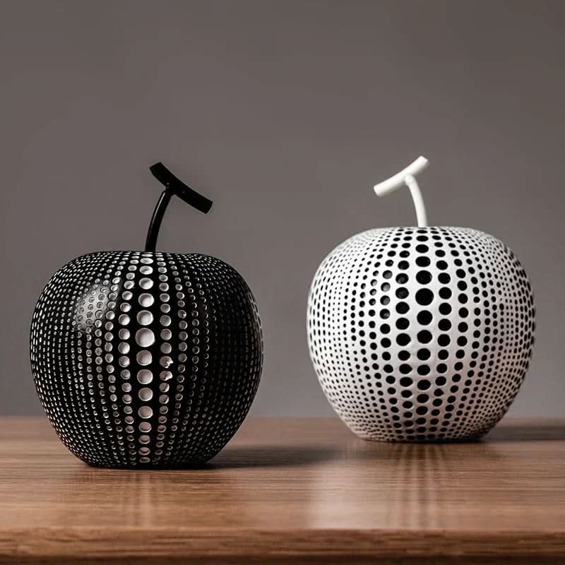 BowLift | MonoApple Decorative Figurine – Black & White Polka Dot Apple