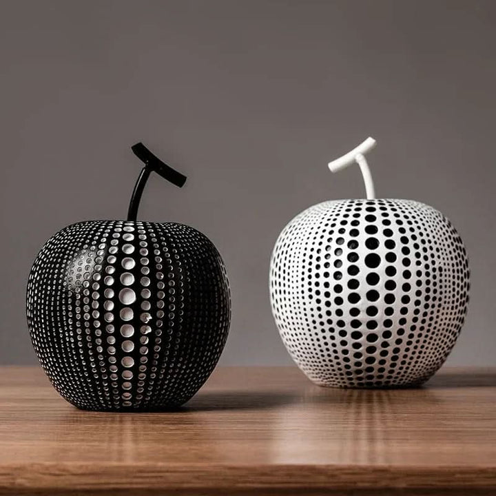 BowLift | MonoApple Decorative Figurine – Black & White Polka Dot Apple