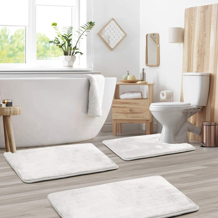 BowLift | SoftStep Luxe – Memory Foam Bath Mat 3-Piece Set