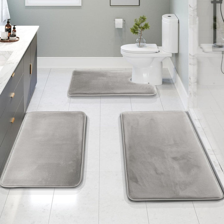 BowLift | SoftStep Luxe – Memory Foam Bath Mat 3-Piece Set