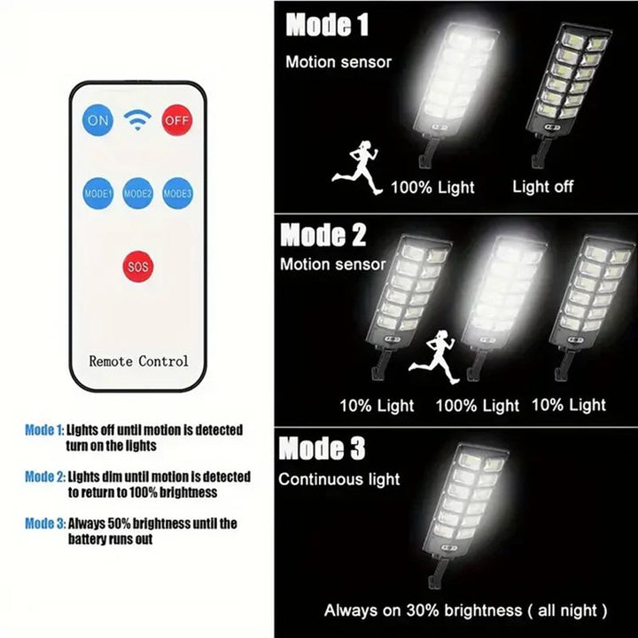 BowLift | High-Powered 250W LED Solar Street Light with Motion Sensor
