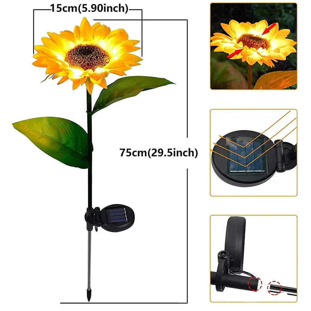 BowLift | SolarBloom Waterproof Solar - Powered Sunflower Lamp
