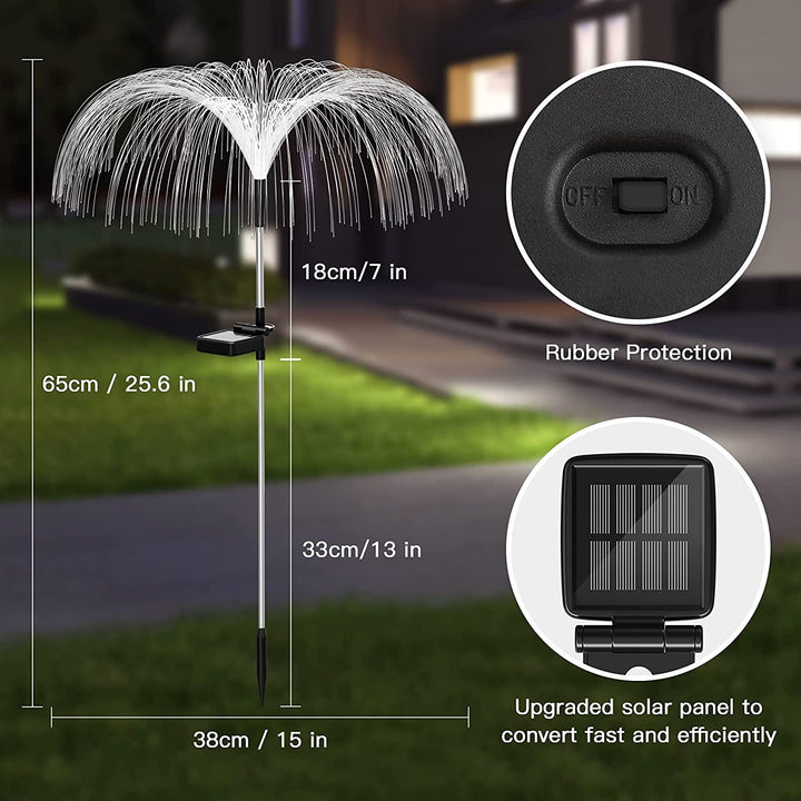 BowLift | Functional Outdoor Lights - Solar Fiber Optic Jellyfish Garden Lamp