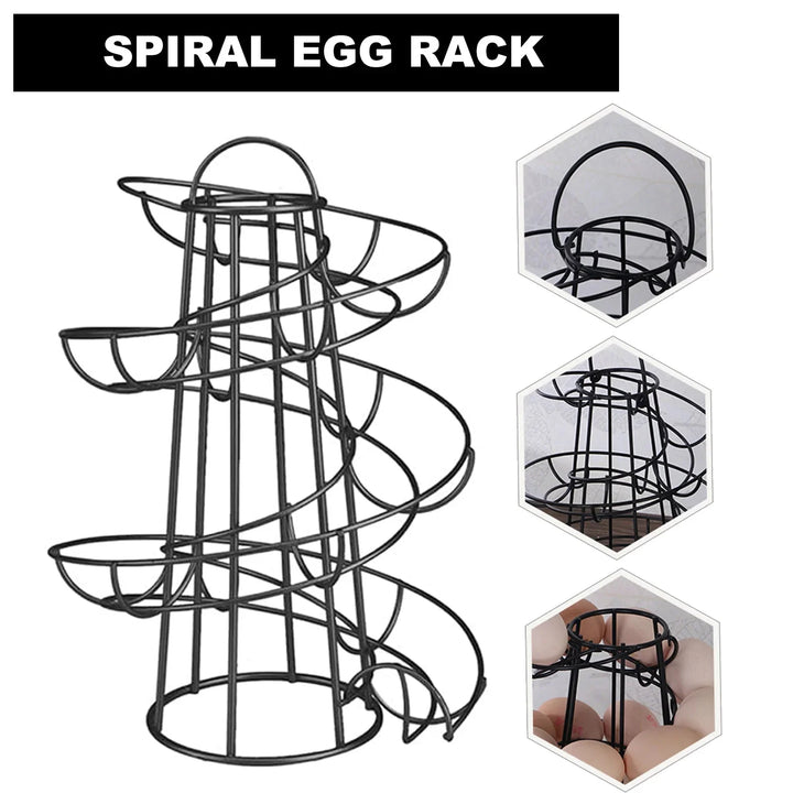 Spiral Egg Rack Egg Stand Multi-functional Metal Spiral Egg Basket | Bowlift