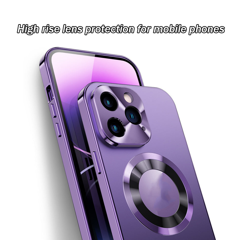 Double-sided magnetic phone case with galvanized glass Bowlift