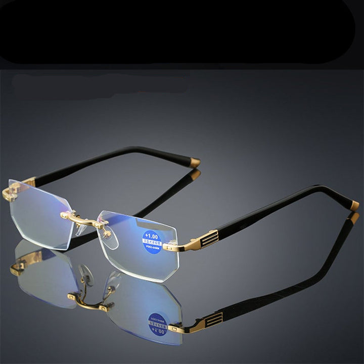 BowLift | Viselio Intelligent Reading Glasses with Progressive Lenses | Ultralight & Blue Light Filter | For Near & Distant Vision | Titanium Frame TR90