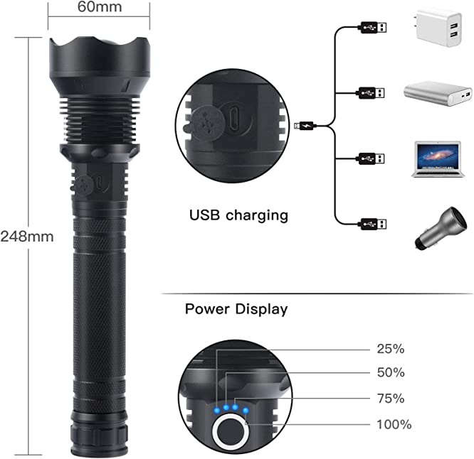 BowLift | LuxeBeam High-Performance Flashlight | Super bright, durable and rechargeable flashlight for any situation