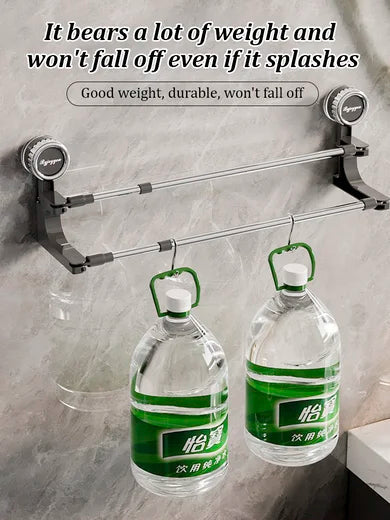 BowLift | AquaElegance Suction Cup Double Towel Holder | Effortlessly stylish towel storage with secure suction technology for a tidy bathroom