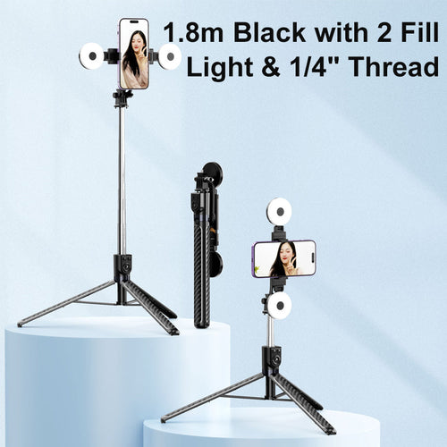 BowLift | LuxuraSnap Elite Selfie Stick Tripod | Take stunning selfies with integrated LED fill light