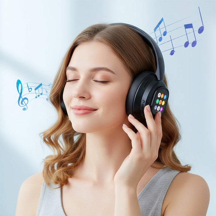 BowLift | AIWave | AI Bluetooth Headphones with LCD Display Voice Control Sound Isolation for Music and Calls