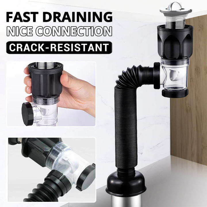 Telescope drain pipe with odor trap | Bowlift