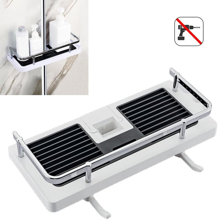 Bathroom Shelf Caddy for Shower Rail, No Drilling Pole Shower Storage Rack Holder | Bowlift